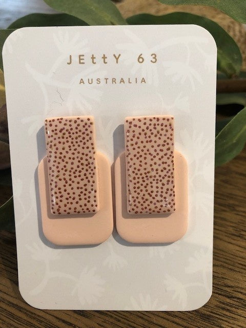 Rectangle Studs - Apricot/Copper