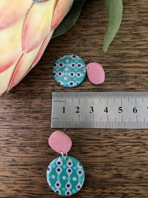 Dot Circle Drops - Pink/Teal/Blue