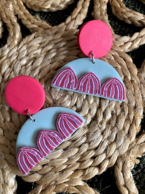 Semicircle Arch Drops - Mint/Pink/Red