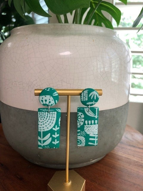 Oblong Dangles - Green